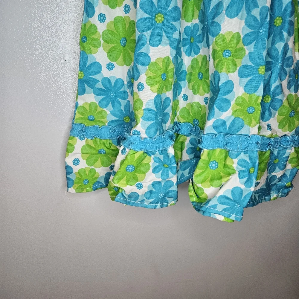 Floral Dress Blue & Green Size 6x Nannette - Picture 6 of 10